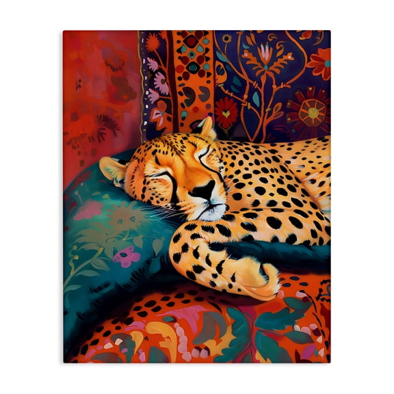 Stupell Industries Cozy Cheetah Boho Textiles Canvas Wall Art, design by Creative Studio, 30 x 24