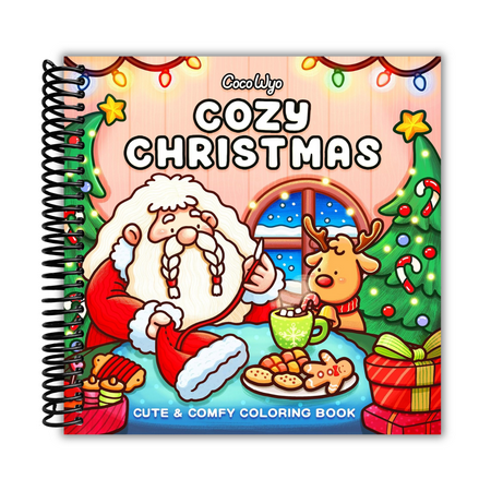 Cozy Christmas: Coloring Book for Adults and Kids (Cozy Spaces Coloring) (Spiral Bound)