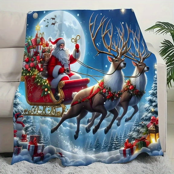 Cozy Christmas Flannel Soft Christmas Flannel Throw Blanket Cozy Warm Perfect for Couch Bed Office or Travel