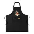 thumbnail image 1 of Cozy Christmas House Design Black Bib Apron - 2 Pack Adjustable Kitchen Chef Apron with Pockets for Men & Women Perfect for Holiday Cooking, 1 of 5