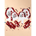 thumbnail image 1 of Cozy Christmas Matching Family Sleepwear, Snowman Letter Tops Plaid Pants Loungewear Set, 1 of 7