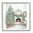 thumbnail image 1 of Cozy Christmas Night Gifts Decorated Fireplace Hearth Botanical & Floral Painting Framed Art Print Wall Art, 1 of 5