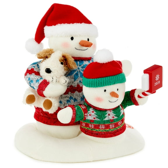 Cozy Christmas Selfie Techno Snowman Singing Stuffed Animal With Light and Motion, 9.5"