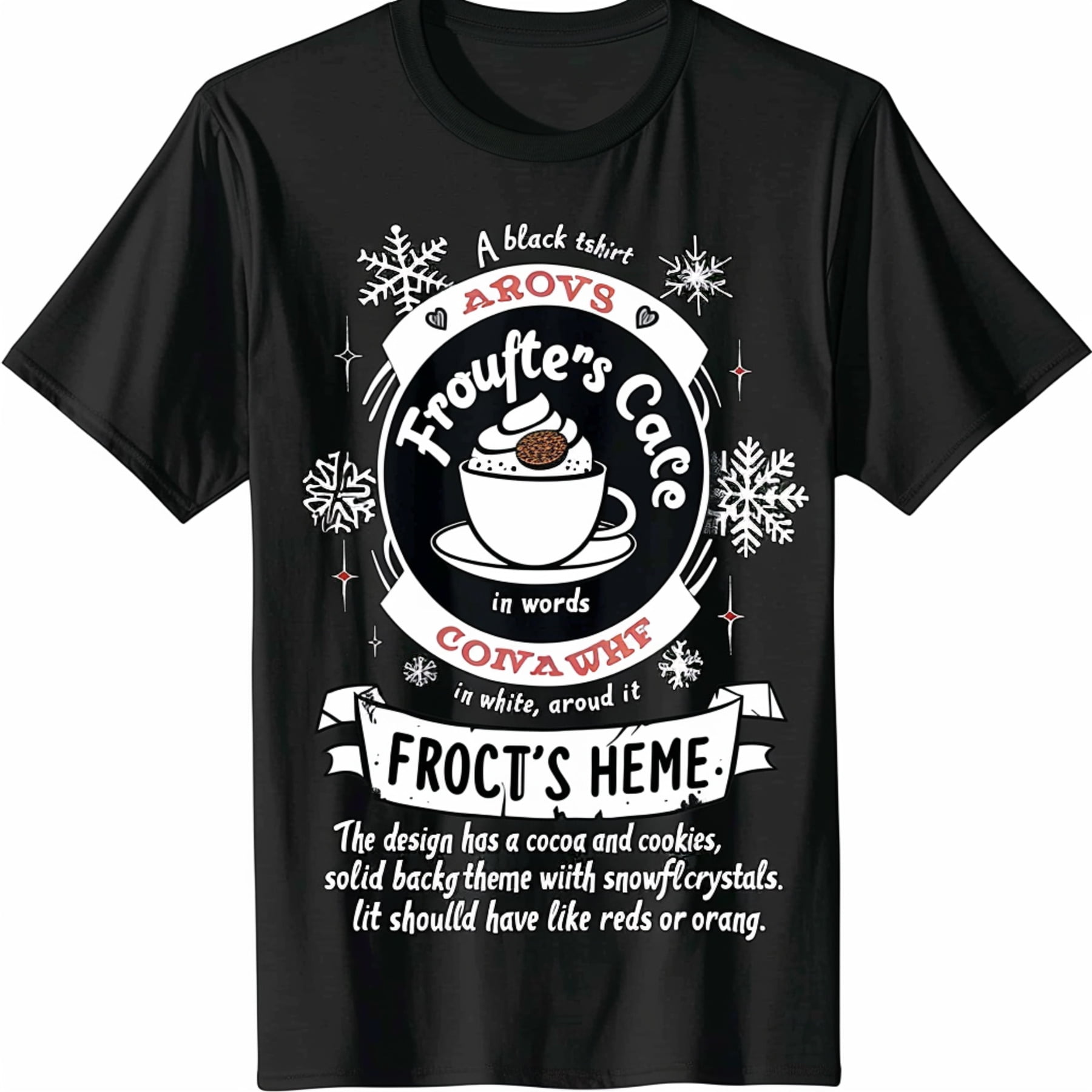Cozy Christmas Vibes Black Tee Festive Winter Cafe Design Warm Holiday
