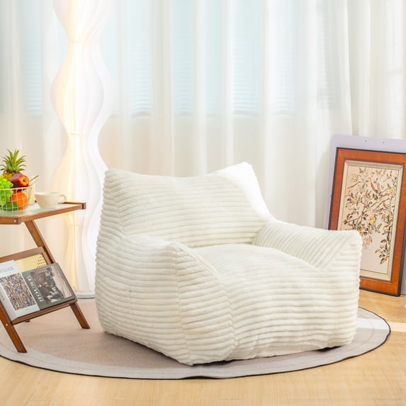 Cozy Classic Corduroy Bean Bag Chair Oversized Adult Comfy Lounge Chair for Living Room, Bedroom, or Dorm