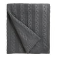 thumbnail image 1 of Cozy Classics Cable Knit Throw Blanket by  Gray, 1 of 3