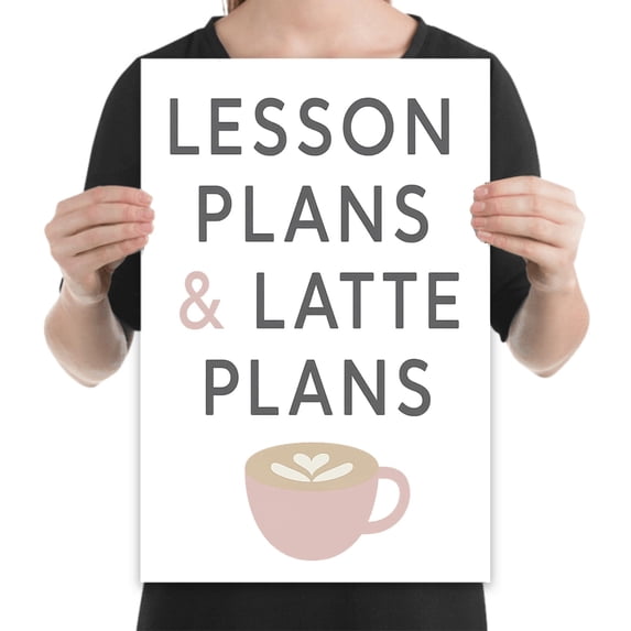 Cozy Classroom Charm, 13x19 Glossy Minimalist Coffee Wall Art Print, Teachers & Home Coffee Bars