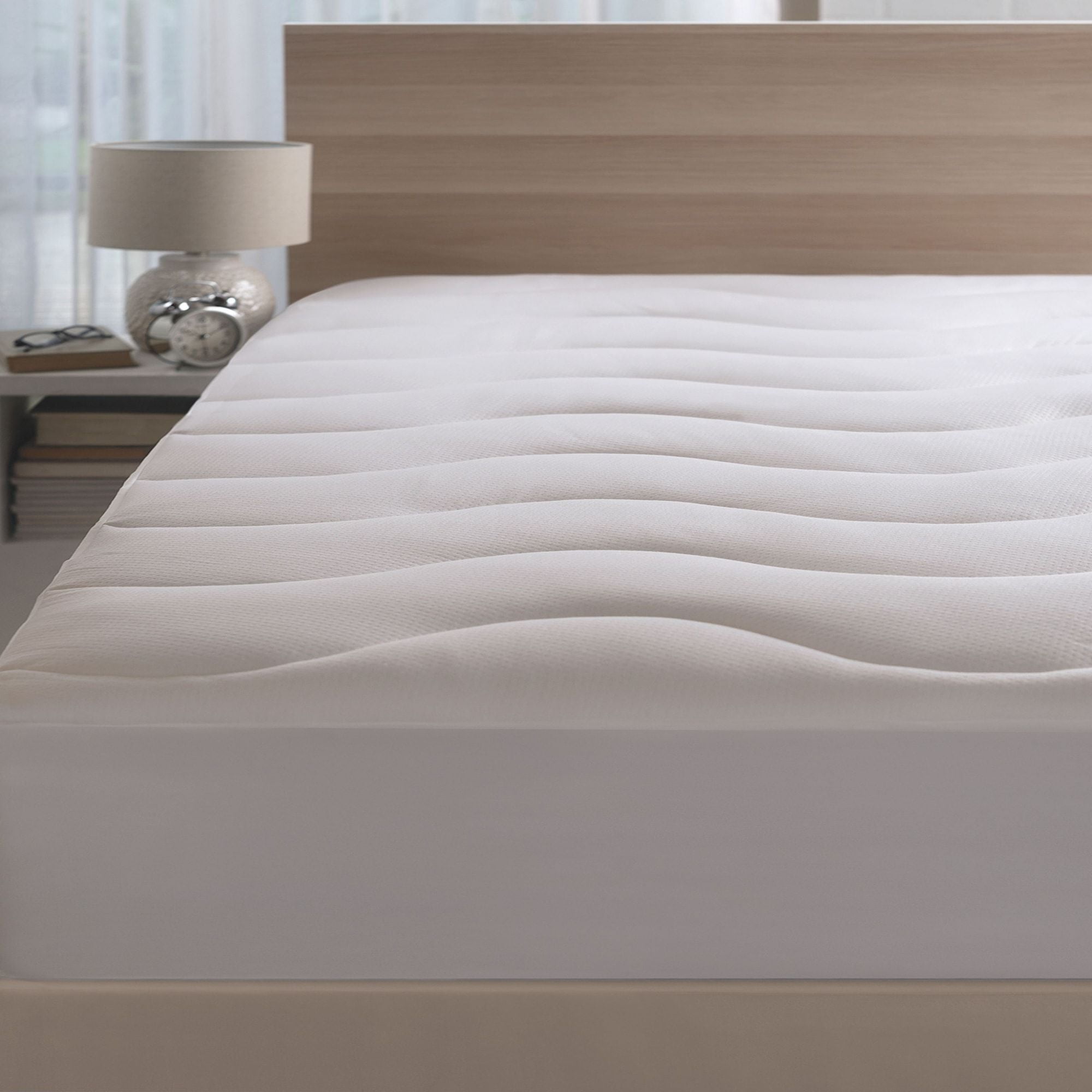 Twin White Coolmax Moisture Wicking Mattress Pad