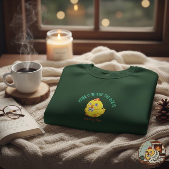 Cozy Clucker Home Is Where the Hen Is | Chicken Lover Unisex Sweatshirt Embroidery