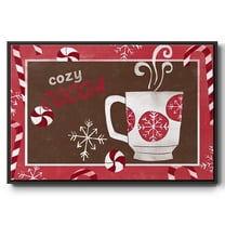 Cozy Cocoa Christmas Collection A - Framed Gallery Wrapped Holiday Canvas - 17 x 25 - Black Frame
