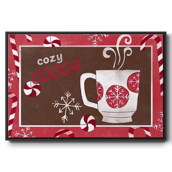 Cozy Cocoa Christmas Collection A - Framed Gallery Wrapped Holiday Canvas - 17 x 25 - Black Frame