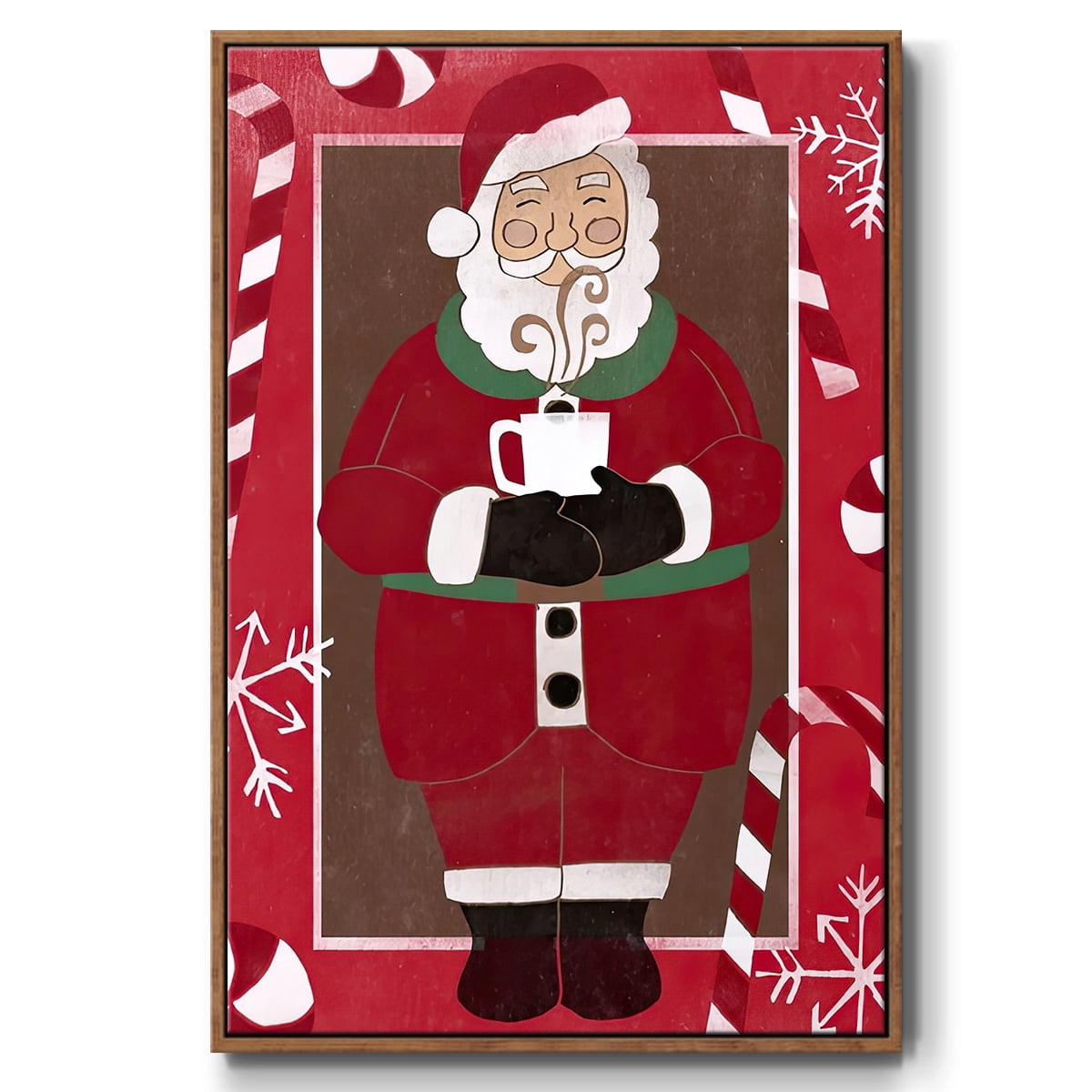 Cozy Cocoa Christmas Collection B - Framed Gallery Wrapped Holiday Canvas - 17 x 25 - Rosewood Frame
