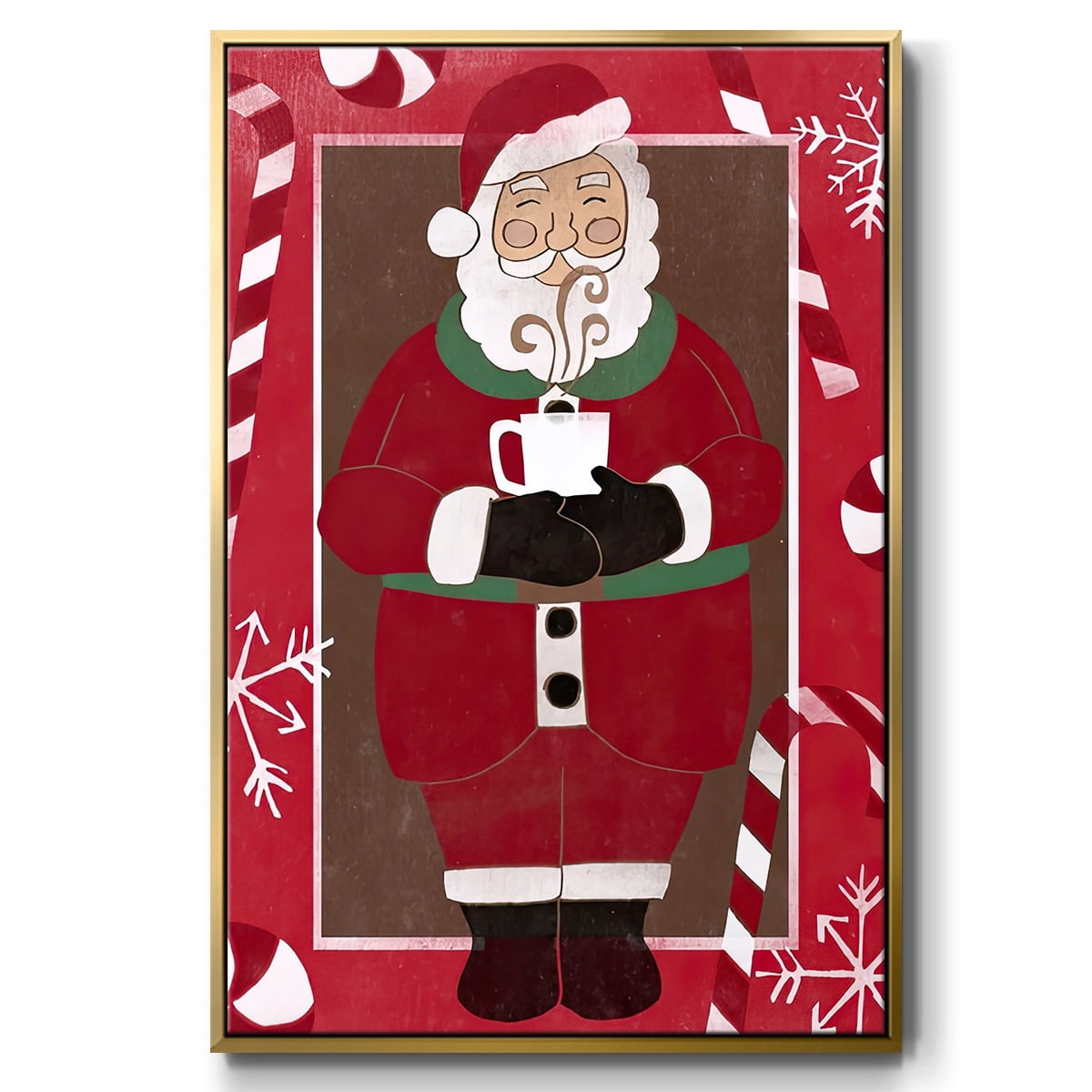 Cozy Cocoa Christmas Collection B - Framed Gallery Wrapped Holiday Canvas - 27 x 41 - Gold Frame
