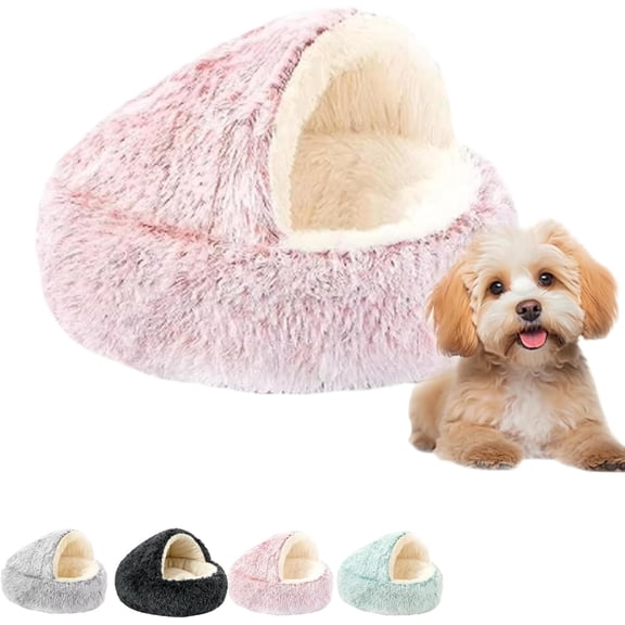 Cozy Cocoon Dog Bed, Hooded Dog Beds for Small Dogs, Washable & Cute Nest Beds with Non-Slip Bottom, Plush Burrow Cave for Small Medium Dogs & Cats
