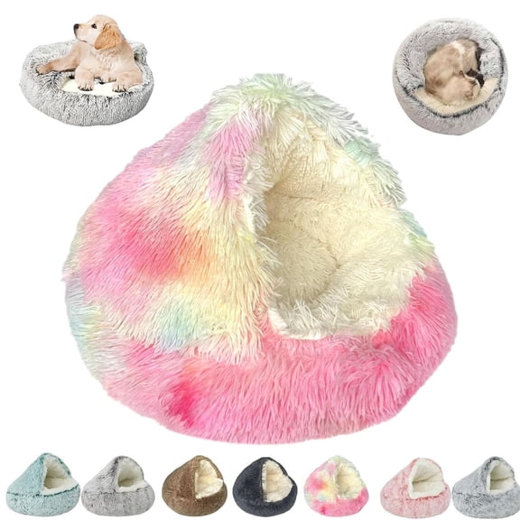 Cozy Cocoon Pet Bed for Dogs and Cats, Covered Cave Pet Bed with Plush Hooded Design, Warm Cozy Nest Bed for All Dogs and Indoor Pets