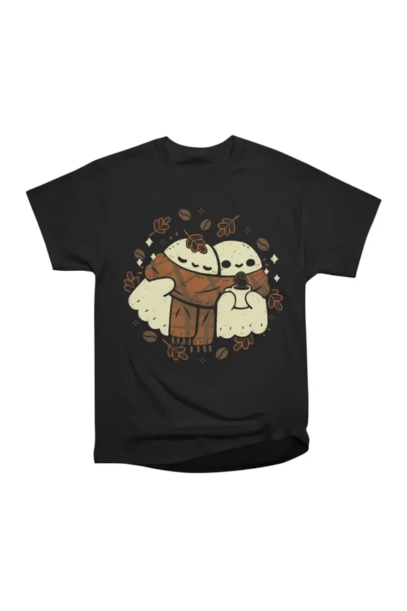 Cozy Coffee Ghosts T-Shirt Tee Gift For Him Merch For Her Apparel For Friend