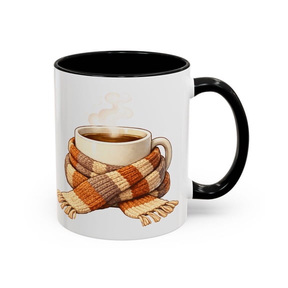 Cozy Coffee Mug with SC1Arf, Sweater Weather Cup, Hygge Winter Tea oa Mug, Cute Warm Drink Gift for Her, C1Afe Aesthetic, CozeaS1on DE1cor