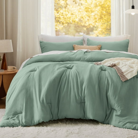 U by Bedsure 2 Pieces Twin Comforter Bedding Set, Iceberg Green Comforter Set for All Seasons, 1 Lightweight Prewashed Comforter and 1 Pillowcases,Twin,Iceberg Green