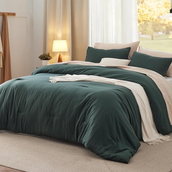 U by Bedsure 3 Pieces King Comforter Bedding Set, Mallard Green Comforter Set for All Seasons, 1 Lightweight Prewashed Comforter and 2 Pillowcases,King,Mallard Green