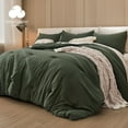 thumbnail image 1 of U by Bedsure 3 Pieces Full Comforter Bedding Sets, Dark Green Comforter Sets for All Seasons, 1 Lightweight Comforter and 2 Pillowcases, Full, Dark Green, 1 of 5