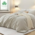 thumbnail image 1 of U by Bedsure 3 Pieces Queen Comforter Bedding Set, Beige Comforter Set for All Seasons, 1 Lightweight Prewashed Comforter and 2 Pillowcases, Queen, Beige, 1 of 5