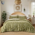 thumbnail image 1 of King Comforter Sets, 3 Pieces Olive Green Bedding Sets, Reversible Flowers Botanical Bed in a Bag, 1 of 8