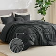 thumbnail image 1 of Cozy Comfort Full Comforter Set, 4 Pieces Soft Pinch Pleat Dark Gray Bedding Set for All Season, 1 of 6