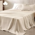 thumbnail image 1 of U by Bedsure 4 Pieces Hotel Luxury Beige Sheets Fullï¼Easy Care Polyester Microfiber material Cooling Bed Sheet Set, 1 of 6