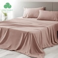 thumbnail image 1 of U by Bedsure 4 Pieces Hotel Luxury Cameo Rose Sheets Queen，Easy Care Polyester Microfiber material Cooling Bed Sheet Set, 1 of 6