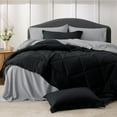 thumbnail image 1 of U by Bedsure Black Full Comforter Set - 7 Pieces Reversible Black Bedding, Full Size Bed Set for All Seasons, Bed in a Bag with Down Alternative Comforter, Sheets, Pillowcases & Shams, 1 of 7