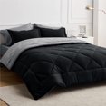 thumbnail image 1 of U by Bedsure 7 Pieces Black Queen Comforter Set, Reversible Bed in a Bag Queen Size, All Season Bedding Set with Comforter, Flat Sheet, Fitted Sheet, Pillowcases & Shams, 1 of 12