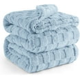 thumbnail image 1 of Cozy Comfort Blue Fleece Blanket for Couch - Super Soft Cozy Queen Blankets for Women,Girls, 90x90 Inches, 1 of 8
