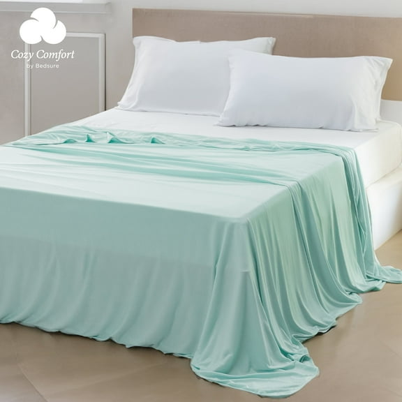 U by Bedsure Cooling Blanket Queen, Green Summer Lightweight Breathable Blanket with Rayon Derived from Bamboo