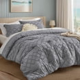 thumbnail image 1 of U by Bedsure Comforter Set, Boho Tufted Shabby Chic Bedding Comforter Set, 2 Pieces Vintage Farmhouse Bed Set for All Seasons, Soft Bedding Set with 1 Pillow Sham,Twin,Grey, 1 of 7