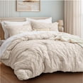 thumbnail image 1 of U by Bedsure Comforter Set, Boho Tufted Shabby Chic Bedding Comforter Set, 2 Pieces Vintage Farmhouse Bed Set for All Seasons, Soft Bedding Set with 1 Pillow Sham,Twin,Oat Milk, 1 of 5
