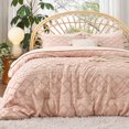 thumbnail image 1 of U by Bedsure Comforter Set, Boho Tufted Shabby Chic Bedding Comforter Set, 2 Pieces Vintage Farmhouse Bed Set for All Seasons, Soft Bedding Set with 1 Pillow Sham,Twin,Coral Pink, 1 of 7