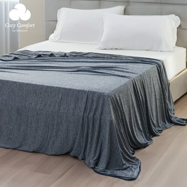 Cozy Comfort Cooling Blanket Throw XL-Indigo Summer Breathable Blanket with Rayon Derived from Bamboo