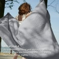 thumbnail image 1 of Cozy Comfort Cooling Cotton Waffle Breathable Rayon Derived from Bamboo King Blanket,Grey,104x90 inches, 1 of 7