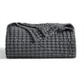 thumbnail image 1 of Cozy Comfort Cooling Cotton Waffle Breathable Rayon Derived from Bamboo Queen Blanket,Dark Grey,90x90 inches, 1 of 8