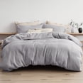 thumbnail image 1 of U by Bedsure Cotton Duvet Cover Queen - 100% Cotton Waffle Weave Grey Duvet Cover, Soft and Breathable Duvet Cover Set for All Season (Queen, 90"x90"), 1 of 6