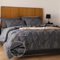 thumbnail image 1 of U by Bedsure Dark Grey Full Comforter Sets - 7 Pieces Pintuck Bed in A Bag with Comforters, Sheets, Pillowcases & Shams, 1 of 7