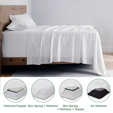 Cozy Comfort Deep Pocket Queen Sheets Set -4 Piece Air Mattress Sheets, Moisture Wicking Soft Cooling Bedding Sheets & Pillowcases, White