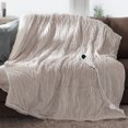 thumbnail image 1 of Cozy Comfort Electric Blanket Heated Throw - Soft Ribbed Flannel Heated Blanket, Fast Heating Electric Throw with 6 Heating Levels & 4 Time Settings, 3 Hours Auto-Off (50x60 inches, Cream), 1 of 7