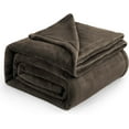 thumbnail image 1 of Cozy Comfort Fleece Blanket Queen Blanket Brown - Soft Lightweight Plush Fuzzy Cozy, 90X90 inches, 1 of 7