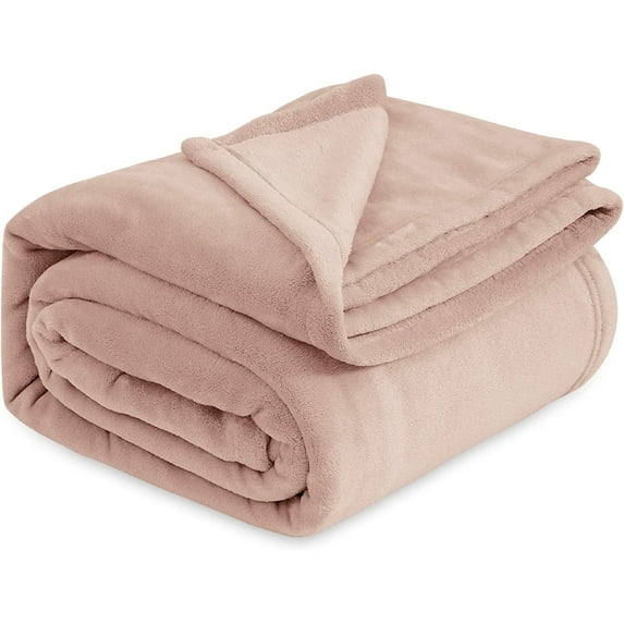 Cozy Comfort Fleece Blanket Queen Blanket Dusty Pink - Soft Lightweight Plush Fuzzy Cozy, 90X90 inches