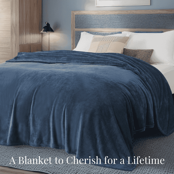 U by Bedsure Fleece Blanket Queen Blanket Mineral Blue - Soft Lightweight Plush Fuzzy Cozy,89X89 inches