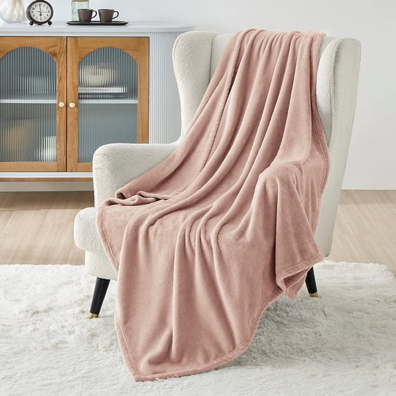 Cozy Comfort Fleece Blanket Throw Blanket - Dusty Pink Lightweight Super Soft Cozy Blanket,50×60 inches