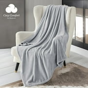 U by Bedsure Fleece Bed Blankets Queen Size Grey, 260GSM Soft Lightweight Plush Fuzzy Cozy Blanket,89X89 inches
