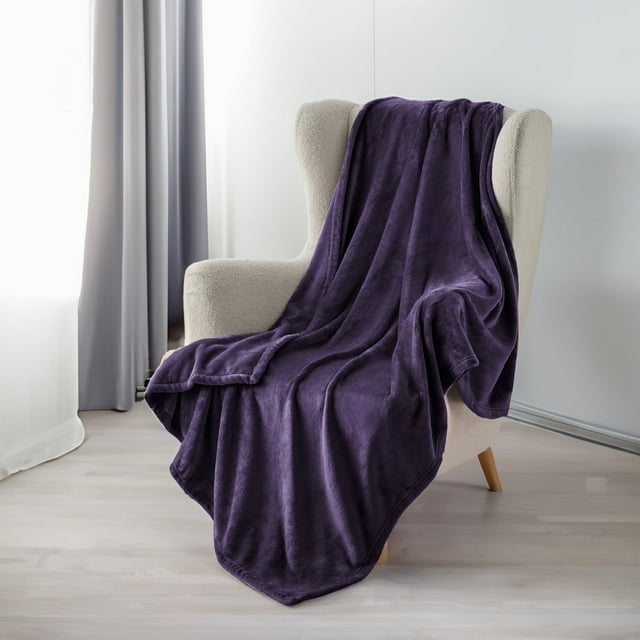 Cozy Comfort Fleece Blanket Twin Blanket Purple - Soft Lightweight Cozy Twin Blankets,60X80 inches
