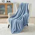 thumbnail image 1 of Cozy Comfort Fleece Blanket Twin Blanket Washed Blue - Soft Cozy Twin Blankets, 60X80 inches, 1 of 6
